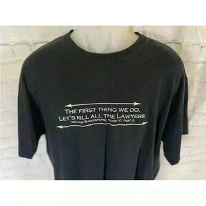 William Shakespeare black T-shirt “first thing we do”‎ quote size XL Gildan top